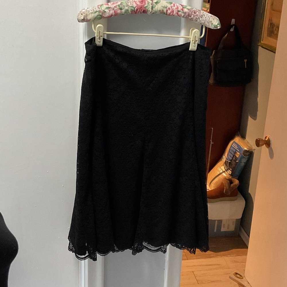 Vintage Liz Claiborne Elegant Black Midi Skirt |14P